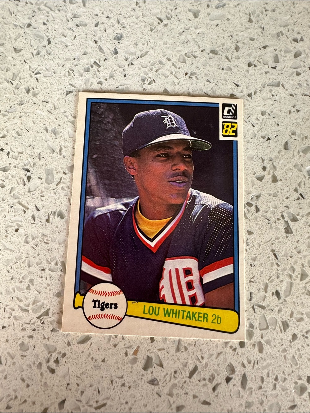 Russ Detroit Tigers Vintage Style Baseball Card - Navy, White, Red, Yellow